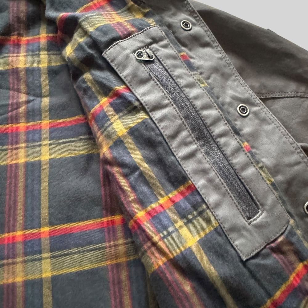 Kuhl Joyrydr Flannel Lined Shirt Jacket Gray Mens Medium Plaid Lining Shacket - Picture 10 of 14